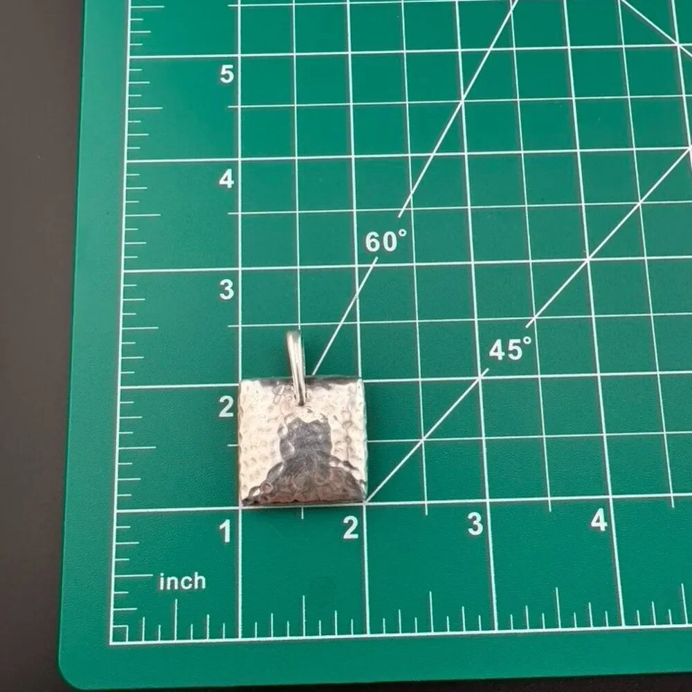 Silpada Hammered Puffy Square Pendant S1118 - Picture 2 of 5